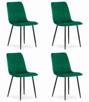 shumee Lava stol - temno zelen žamet x 4