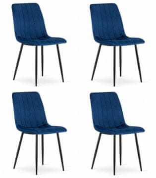 shumee Lava stol - temno moder žamet x 4