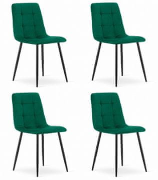 shumee Stol Kara - temno zelen žamet x 4