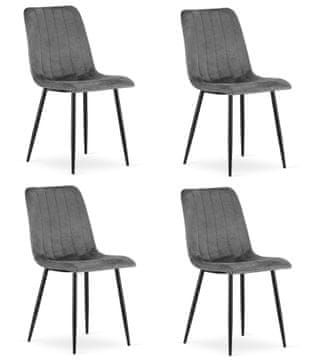 shumee Lava stol - temno siv žamet x 4