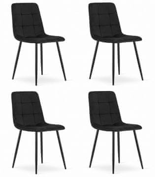 shumee Kara stol - črn žamet x 4