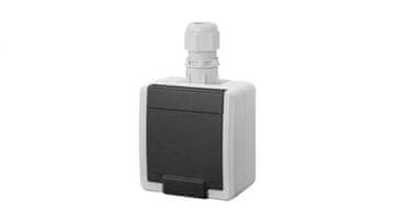 Elektro-Plast Aquant 2K enojna nadometna vtičnica z ozemljitvijo 2P+Z IP65 siva 5041-65