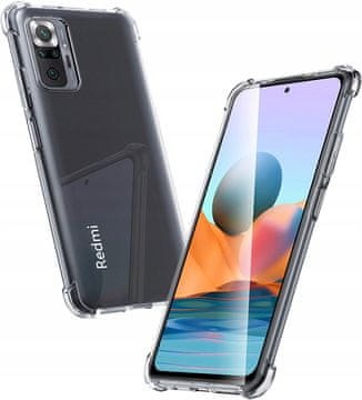 shumee Ovitek za Xiaomi Redmi Note 10 Pro, oklepljen hrbtni del, odporen proti udarcem + 9H steklo