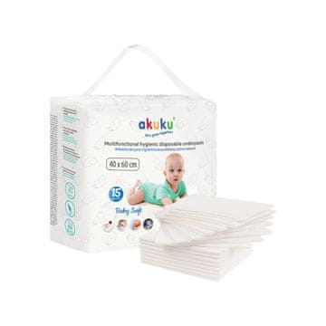 AKUKU Akuku Baby Soft previjalne podloge za enkratno uporabo 40x60 cm (a0500) 1 paket - 15 kosov.