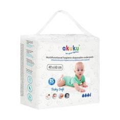 AKUKU Akuku Baby Soft previjalne podloge za enkratno uporabo 40x60 cm (a0500) 1 paket - 15 kosov.