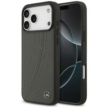 MERCEDES Mercedes usnjen ovitek MagSafe z velikim lovorovim listom za iPhone 17 Pro Max, antraciten