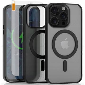 shumee Ovitek Magsafe za iPhone 14, ojačan hrbtni del, mat ovitek, odporen proti udarcem + steklo