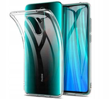 shumee Tanek ovitek za Xiaomi Redmi Note 8 Pro, prozoren ovitek, brezbarvna zadnja stran + steklo