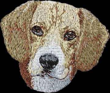 Artdog Beagle - našitek v obliki psa, vezen našitek, edinstven okras za nahrbtnik znamke Art-Dog