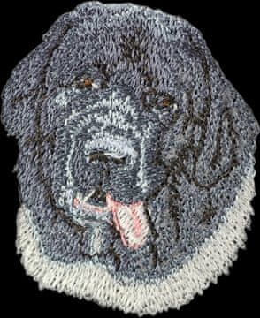 Artdog Landseer - našitek v obliki psa, vezeni našitek, edinstvena dekoracija nahrbtnika Art-Dog