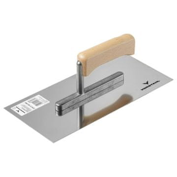shumee Nerjaveča jeklena gladilka za lepilo za omet z lesenim ročajem Gladka 270x130 mm Vorstahl