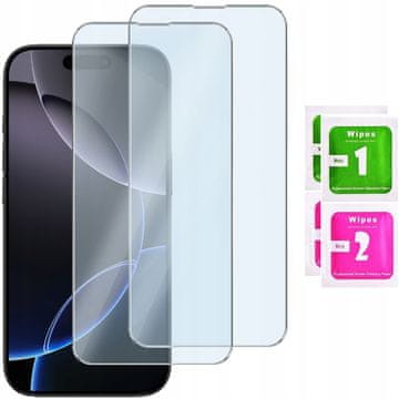 shumee 2x kaljeno steklo za Apple iPhone 16 Pro/17/17 Pro zaščitna folija za zaslon, 2 pakiranja