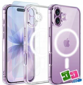 shumee Ovitek za Apple iPhone 17 z ojačanim hrbtnim delom za prozorno steklo Magsafe + 9H steklo