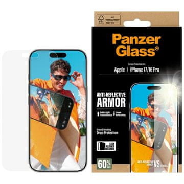 PanzerGlass Kaljeno zaščitno steklo PanzerGlass Armor proti odsevu EasyAligner za iPhone 17 / 16 Pro
