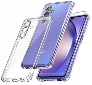 shumee Ovitek za Samsung Galaxy A14 5G, odporen proti udarcem, oklepljen zadnji ovitek + steklo