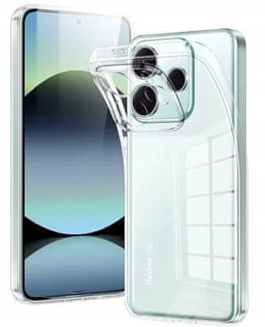 shumee Tanek ovitek za Xiaomi Redmi note 14 5G, prozoren ovitek, brezbarven hrbtni del + steklo