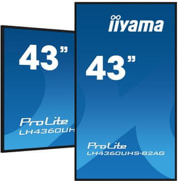 iiyama iiyama LH4360UHS-B2AG 43-palčni 4K LED Wi-Fi Android 11 digitalni zaslon za oglaševanje