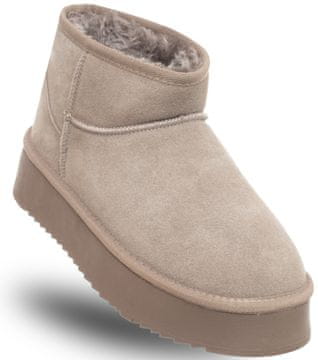 shumee Ženski usnjeni gležnjarji - solo soprani couture - SCW421P05/03 hugh platforma taupe 40