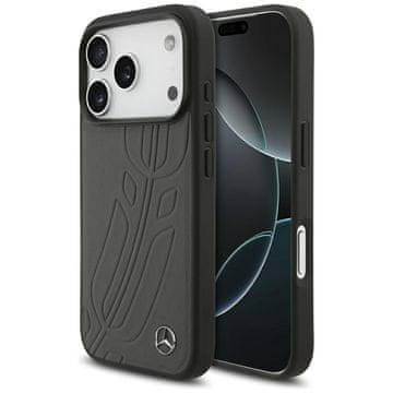 MERCEDES Mercedes usnjen ovitek MagSafe z velikim lovorovim listom za iPhone 17 Pro, antraciten