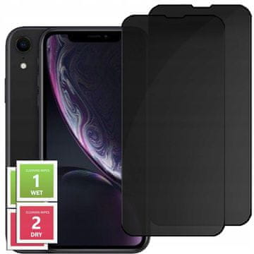 shumee 2x kaljeno steklo proti vohunjenju za iPhone XR / 11 zaščitno steklo proti vohunjenju
