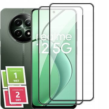 shumee 2x kaljeno steklo ZA realme 12 5G / 11 5G polno prekrivanje celozaslonskega 5D stekla