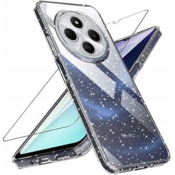 shumee Silikonski ovitek za Xiaomi redmi 14C z bleščečo zadnjo stranjo in prozornim steklom.