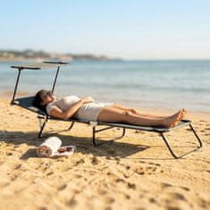 Artemis Vrtni ležalnik za plažo, bazen, zložljiv, nastavljiv ležalnik, postelja s baldahinom