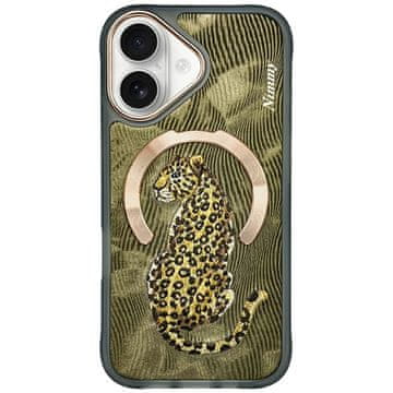 shumee Magnetni ovitek Nimmy MagSafe z motivom fantazijskih živali za iPhone 16 zlate barve