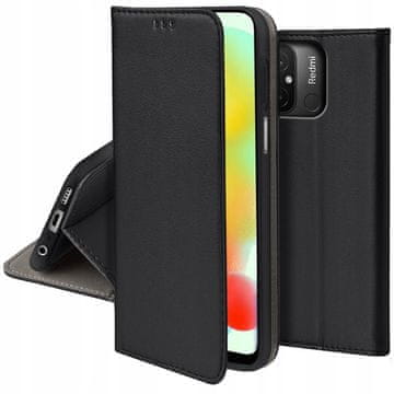 shumee Ovitek za pametni magnetni ovitek za knjigo Xiaomi Redmi 12C/Redmi 11a, črn + steklo