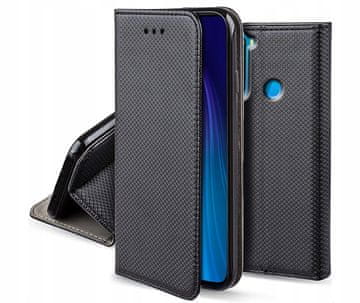 shumee Ovitek za Xiaomi Redmi Note 8T pametni magnetni ovitek za knjigo črne barve + steklo