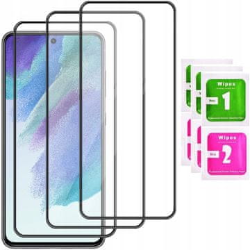shumee 3x kaljeno steklo za celoten zaslon ZA Samsung Galaxy S21 FE polno 5D kaljeno steklo