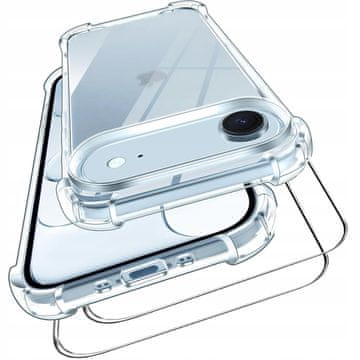 shumee Oklepni ovitek za Apple iPhone 17 AIR, prozoren, odporen proti udarcem + 2x9h steklo