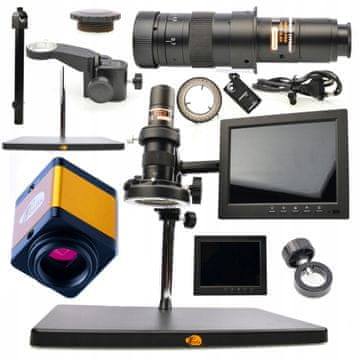 Rosfix Digitalni mikroskop za spajkanje nakita, zaslon s kamero, Rosfix Earth Pro mcep-0.5X digitalni mikroskop + 8-palčni zaslon + držalo + nastavljiv 56xLED osvetljevalec + kamera pegasus Pro komplet