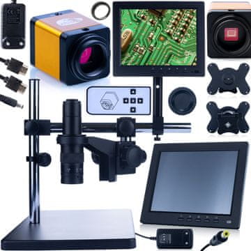 Rosfix Digitalni mikroskop Earth Pro mcep-0.5X-pzrr z nastavljivim rokom + 8-palčni zaslon za mikroskop + držalo za zaslon za digitalni mikroskop + kamera za mikroskop Pegasus Pro