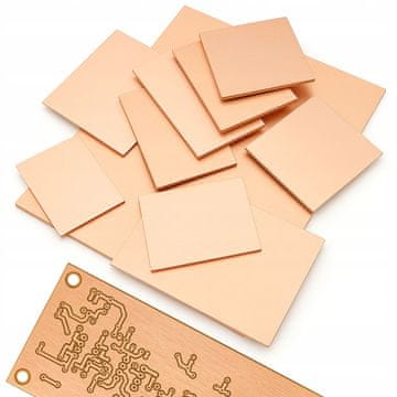 shumee PCB FR4 1,5 mm 20x30 cm - Univerzalni dvostranski laminat | Dvostranski baker | Za izdelavo tiskanih vezij | PCB-ji za domače mojstre in profesionalne namene