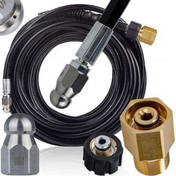 Rosfix ProFlex JetClean 20M EasyLock - Odtočna cev za visokotlačne čistilnike Kärcher s priključkom Easy!Lock | Karcher HD HDS siva | 200 barov | Zamenljiva šoba