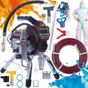 Rosfix Zenthril Zenthril Surge WF brizgalka za barvo, 1800 W 20 MPa 0,019", 2 l/min, serija EasyPerformance + slikarska obleka 185 cm + pokrov šobe + šoba 519