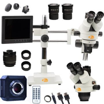Rosfix Trinokularni stereo mikroskop Rosfix na nosilcu Jupiter Pro msjp-T-SDMS1 + 8-LED zaslon + 56-LED osvetljevalec + držalo za zaslon + kamera Orion PRO
