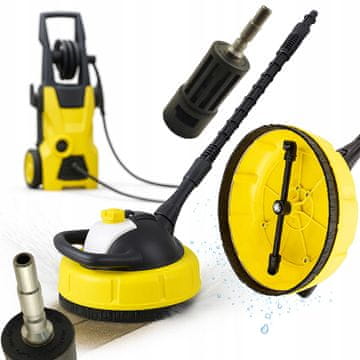 Rosfix Kränzle HydroBrush T-Racer QC - Rotacijska krtača z dozirnikom | Komplet z adapterjem QC | Za tlakovanje, terase, fasade | Združljivo s Karcher K2-K7