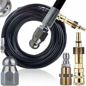 Rosfix HydroJet Pro 20M - M22 kanalizacijska cev + 1/4" adapter | Bosch stari tip AR Black&Decker Makita Stanley Ryobi Interskol MacAllister | 3+1 šoba