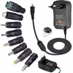 Rosfix Napajalnik DC 30 W - Univerzalni napajalnik | 3–12 V | 1,2 A | 8 priključkov (vključno z mikro USB, LED) | USB | EU | Regulacija napetosti