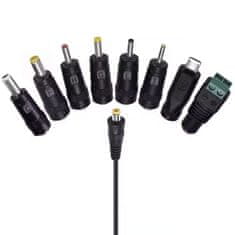 Rosfix Napajalnik DC 30 W - Univerzalni napajalnik | 3–12 V | 1,2 A | 8 priključkov (vključno z mikro USB, LED) | USB | EU | Regulacija napetosti