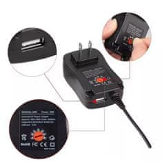 Rosfix Napajalnik DC 30 W - Univerzalni napajalnik | 3–12 V | 1,2 A | 8 priključkov (vključno z mikro USB, LED) | USB | EU | Regulacija napetosti