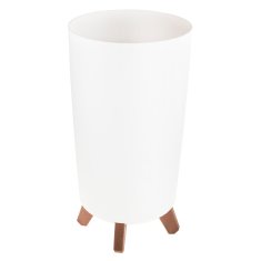 TOP GIFT DGTL240-S449 visok bel cvetlični lonček z nogami, okrogel visok cvetlični lonček, ozko stojalo za rože, bele noge