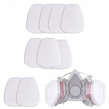 shumee SafeBreath FilterPack 10X CottonFit - Rezervni filtrirni vložki za masko 6200 | Bombaž | Za prah in barvo | Združljivo s 3M |