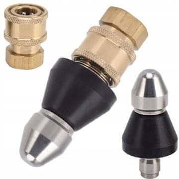 Rosfix JetClear Fix 7X - 1/4" nastavek za kanalizacijo | 7 lukenj (6 zadnjih + 1 spredaj) | Jeklo | Za cevi in odtoke | Nevrtljiv