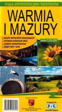 shumee Varmija in Mazury / Varmijsko-mazursko vojvodstvo 1:250.000. Plastificiran administrativni in turistični zemljevid. BiK