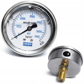shumee Surge Gauge Pro 400 - Manometer za brizgalko barve Surge Eco/WF 1800W | 5600 PSI | Spodnji navoj 1/4" | Kovinsko ohišje