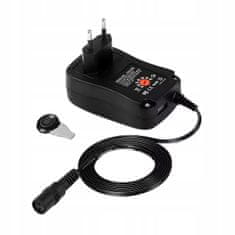 Rosfix Napajalnik DC 30 W - Univerzalni napajalnik | 3–12 V | 1,2 A | 6 komolcev | USB | EU | Kompakten | Nastavitveni gumb