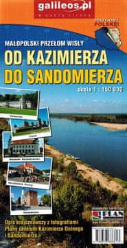 shumee Soteska reke Visle v Malopoljski regiji. Od Kazimierza do Sandomierza. Cestni in turistični zemljevid. Galileos